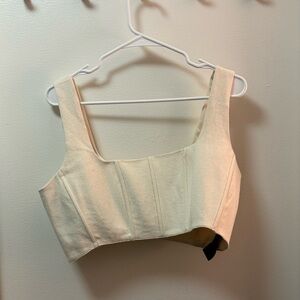 7 For All Mankind Corset Crop Top | Designer Fitted Bustier Top | Trendy